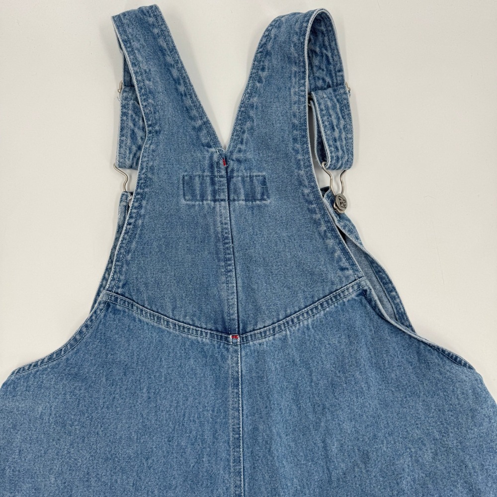 Big Dogs Denim Shortalls Women Medium Blue Heart Puppy Embroidered 90s Vintage - Picture 7 of 9
